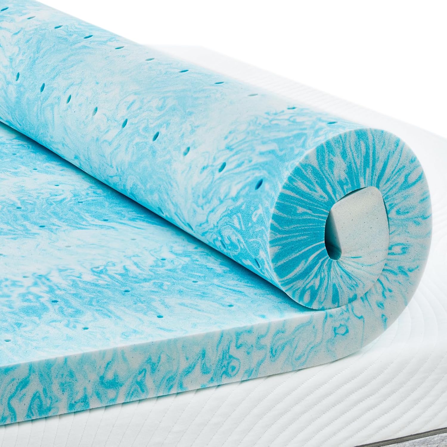 PerleCare 3 Inch Gel Memory Foam Mattress Topper with non-slip cover